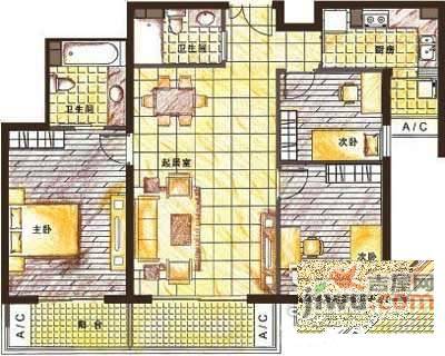 富力城3室2厅2卫181㎡户型图