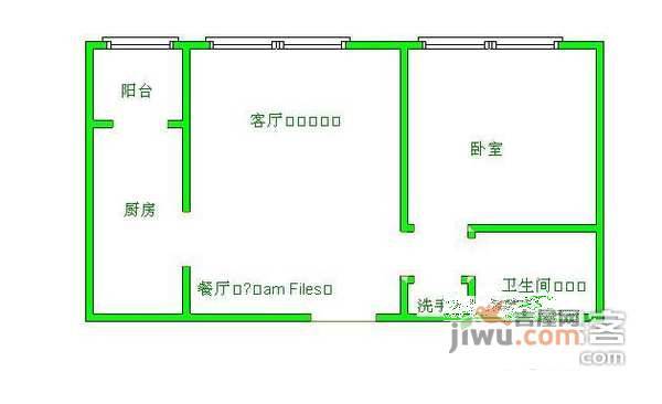 富力城1室1厅1卫户型图