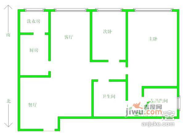 富力城2室2厅2卫113㎡户型图