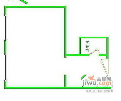 优士阁1室1厅1卫83㎡户型图