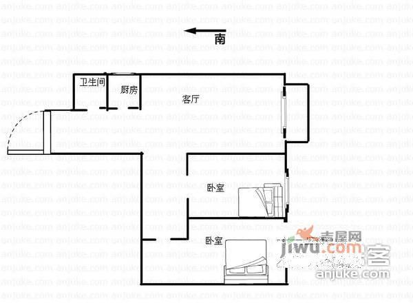 广馨居2室1厅1卫户型图