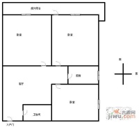 双花园西里小区3室1厅1卫106㎡户型图