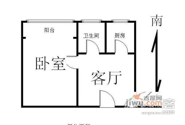 管庄东里1室1厅1卫户型图