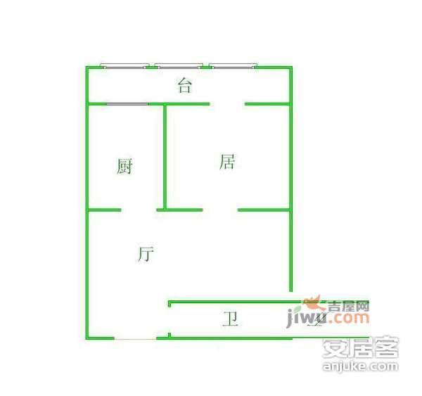 妇联小区1室1厅1卫55㎡户型图