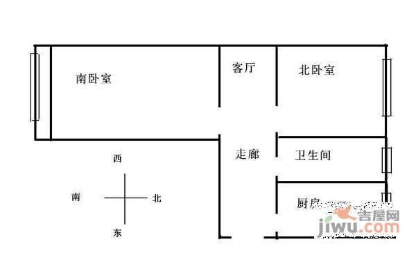 妇联小区2室1厅1卫75㎡户型图