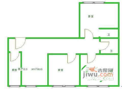 尚东阁3室1厅2卫户型图