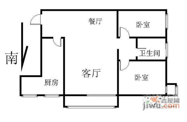 尚东阁2室2厅1卫115㎡户型图