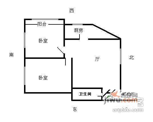 北齿小区2室1厅1卫99㎡户型图