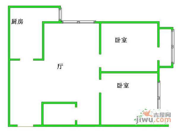 定福庄西里2号院2室1厅1卫户型图