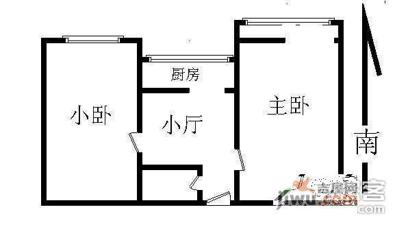 定福庄西里2号院2室1厅1卫户型图