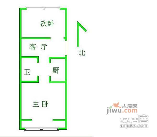 金星小区2室1厅1卫65㎡户型图