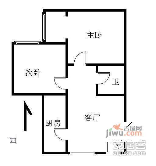 绿岛苑2室1厅1卫75㎡户型图