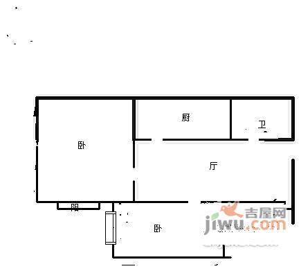 绿岛苑2室1厅1卫75㎡户型图