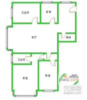 学士居小区3室2厅2卫91㎡户型图