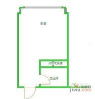 中天国际公寓1室1厅1卫62㎡户型图