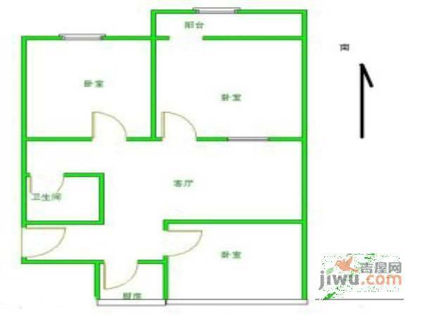 科学园南里七区3室1厅1卫户型图