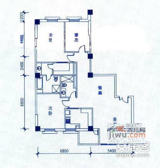 和乔丽晶二期3室2厅2卫287㎡户型图