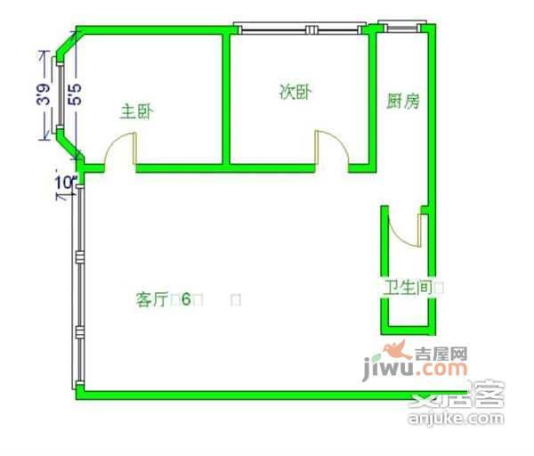 亮马水晶2室2厅1卫95㎡户型图