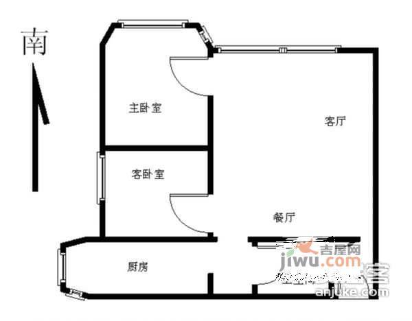 亮马水晶2室1厅1卫93㎡户型图