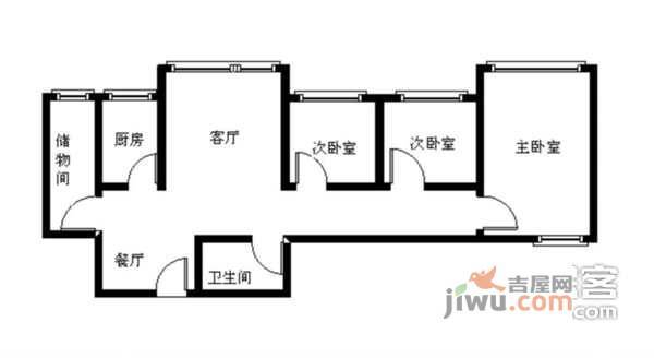东风家园3室2厅1卫136㎡户型图