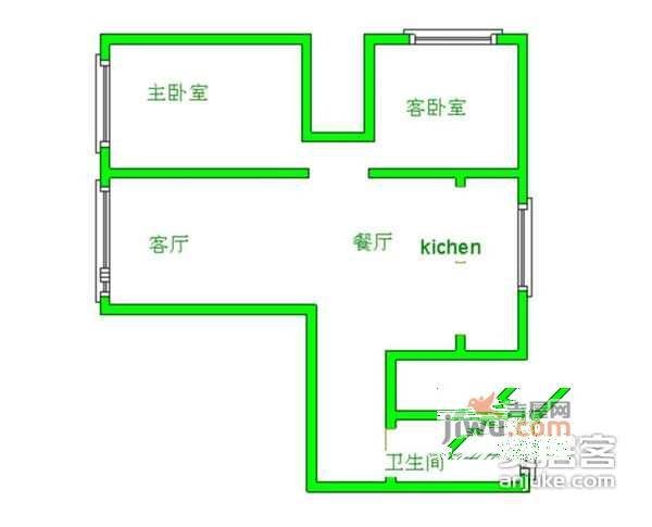 瞰都2室2厅1卫175㎡户型图