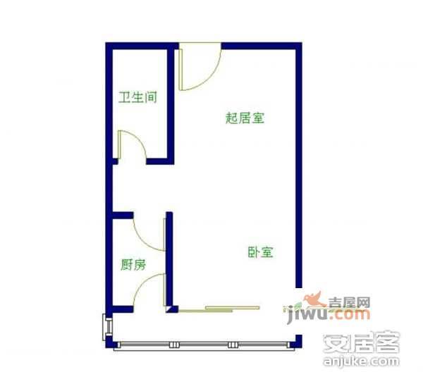 滨河1号小区1室1厅1卫105㎡户型图