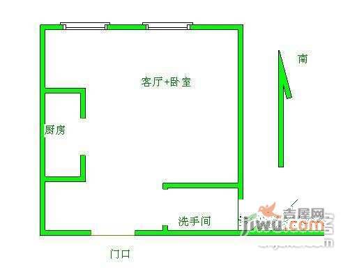 滨河1号小区1室1厅1卫105㎡户型图