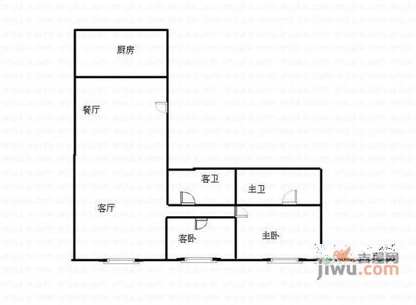 滨河花园2室2厅2卫192㎡户型图