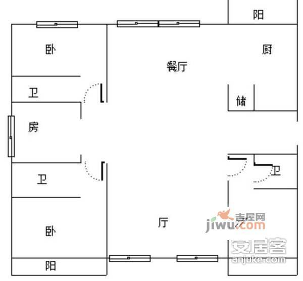 滨河花园4室2厅3卫388㎡户型图