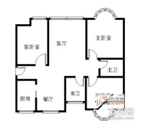 丽东国际公寓3室2厅2卫153㎡户型图