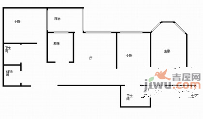 风景线3室2厅2卫户型图