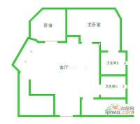 风景线2室1厅2卫132㎡户型图