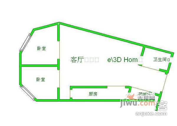 风景线1室1厅1卫67㎡户型图