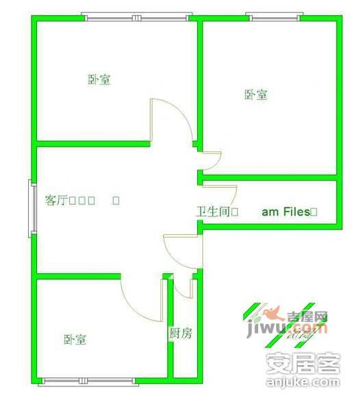 宾都苑2室1厅1卫户型图