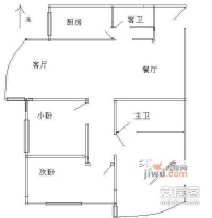 伯宁花园2室1厅1卫户型图