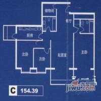 龙阁公寓3室2厅2卫168㎡户型图