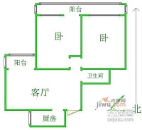 枣营南里2室1厅1卫76㎡户型图