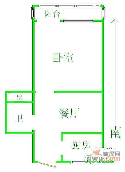 枣营南里1室1厅1卫49㎡户型图