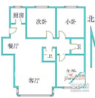 汇园国际大厦3室1厅2卫135㎡户型图