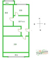 慧忠里小区2室1厅1卫64㎡户型图