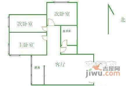 大屯里小区3室1厅1卫120㎡户型图