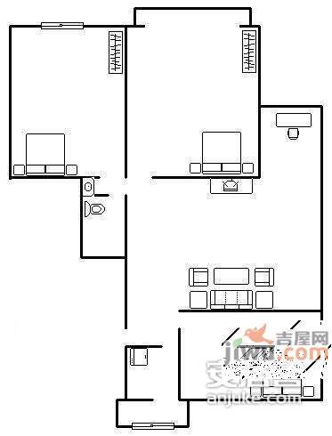 大屯里小区3室1厅1卫120㎡户型图