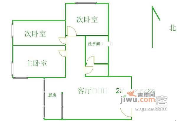 大屯里小区3室2厅1卫120㎡户型图