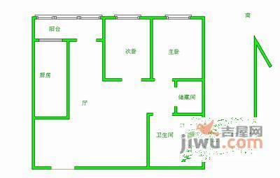 大屯里小区2室2厅1卫89㎡户型图