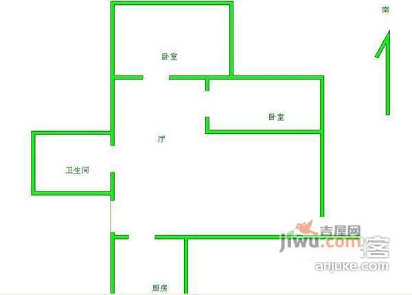 大屯里小区2室1厅1卫98㎡户型图