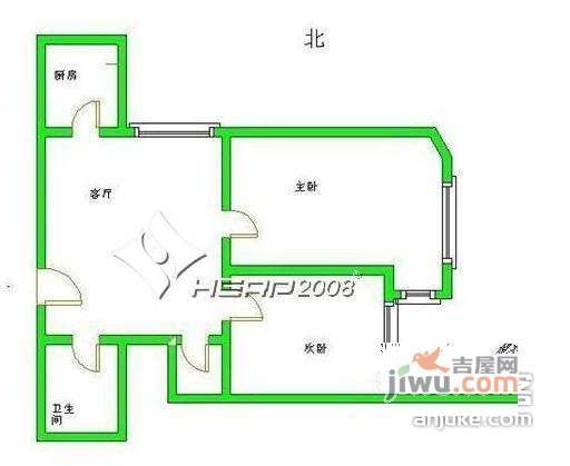 安慧北里雅园2室1厅1卫88㎡户型图