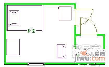 垂杨柳西里1室0厅1卫24㎡户型图