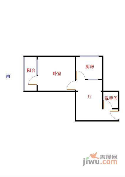 磨房北里1室1厅1卫户型图