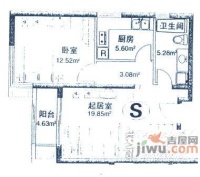 京棉新城1室1厅1卫78㎡户型图