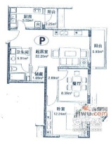 京棉新城1室2厅1卫64㎡户型图